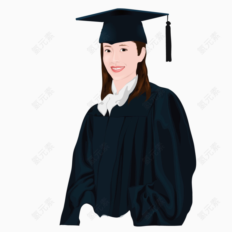 穿学士服的美女毕业生