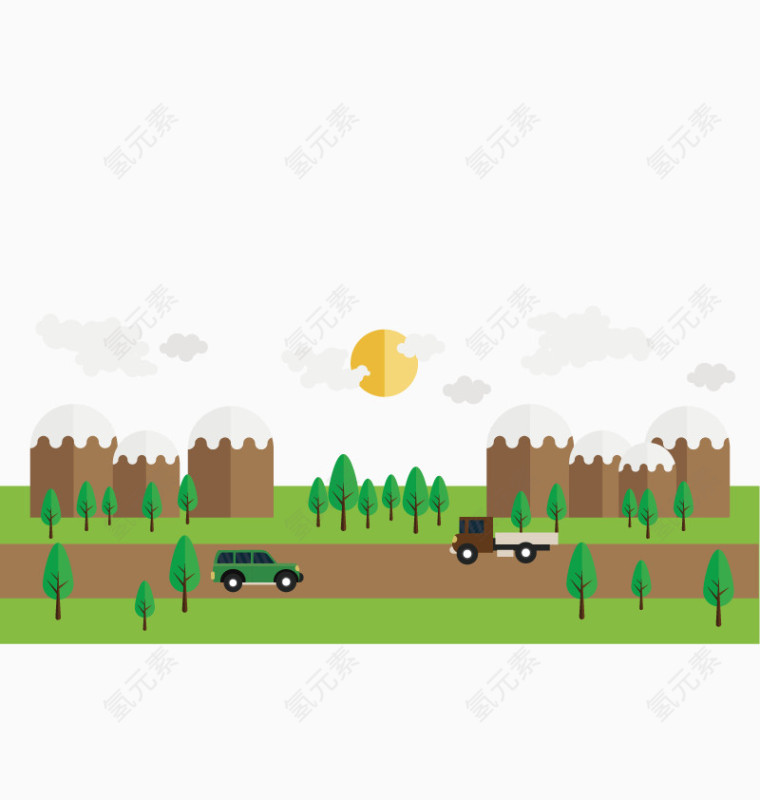 矢量乡村的街道
