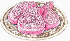 手绘水彩艳丽民族美食