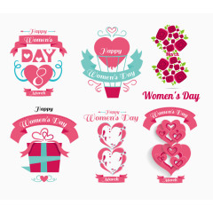 清新妇女节标签矢量素材