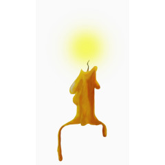 手绘黄色蜡烛