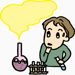 矢量做化学实验的小男孩