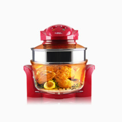 红色锅里的一只鸡