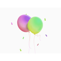 彩色手绘气球礼花装饰图案