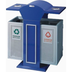 蓝色垃圾箱