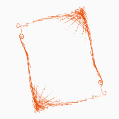 橙色框架粉笔图案