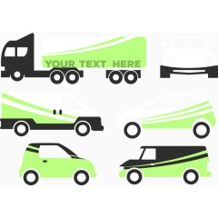 矢量图绿色环保车辆