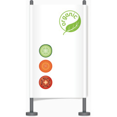 矢量创意设计绿色有机食品推广图