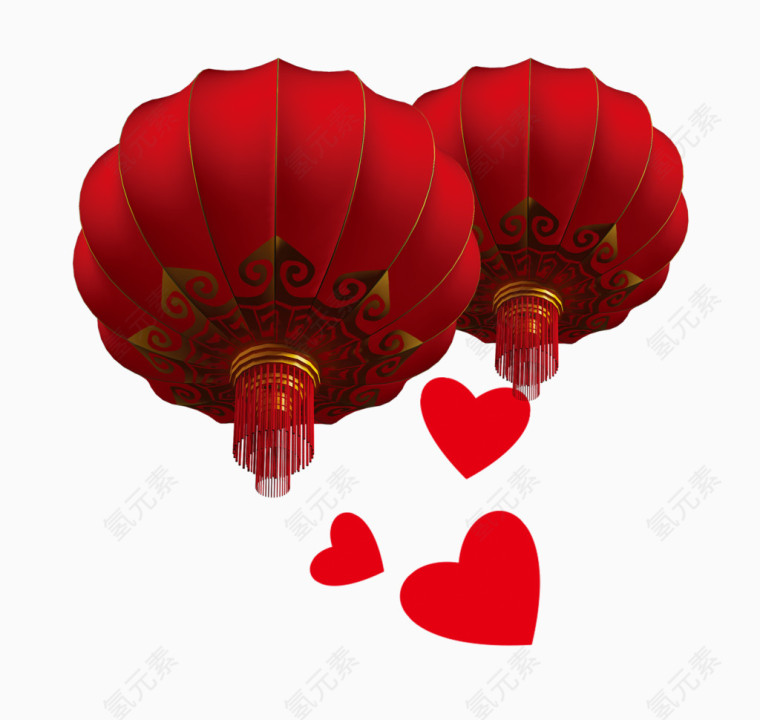 灯笼与爱心