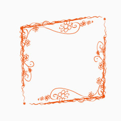 框架橙色粉笔图案