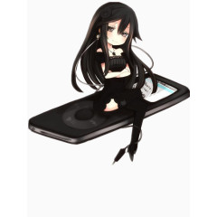 坐在mp3上的少女