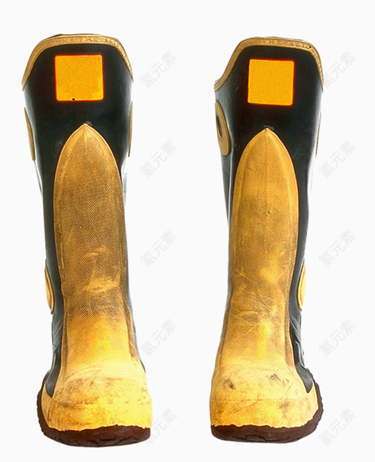 正放的黑黄时尚雨鞋