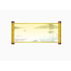 禅意画轴促销海报