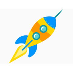 矢量外星插画儿童火箭