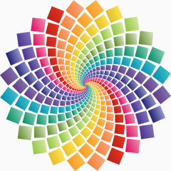 彩色旋转方块矢量