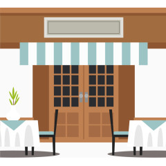 矢量手绘咖啡厅