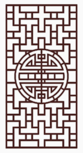中式镂空矩形窗户
