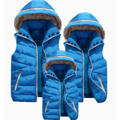 秋冬三口羽绒棉亲子装