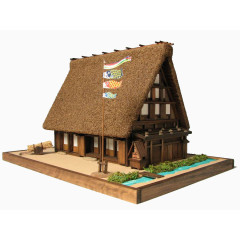 日式茅草屋模型