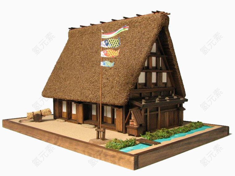 日式茅草屋模型