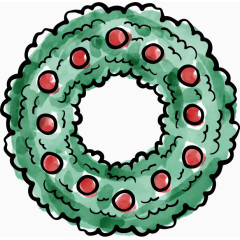 矢量手绘圣诞装饰花环