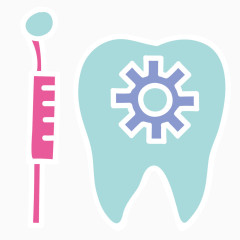 矢量卡通牙齿工具