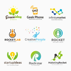 彩色个性商标设计矢量素材