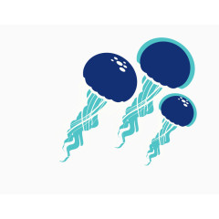 矢量蓝色海洋生物水母