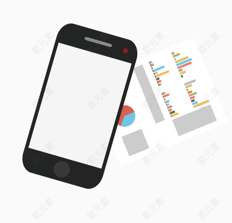 手机和表格矢量素材