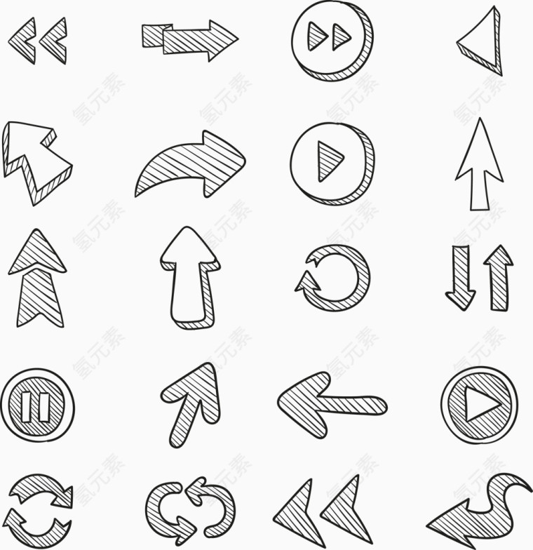 扁平化箭头矢量