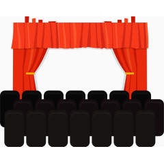 红色舞台幕布