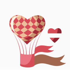 降落伞红心婚礼标签