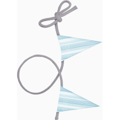 灰色绳子蓝色旗子