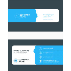 矢量简约蓝色商务名片