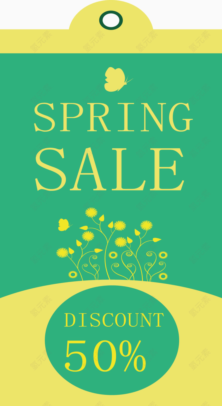 春天折扣吊牌素材