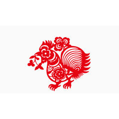 鸡年剪纸窗花