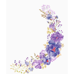 唯美紫色手绘花朵