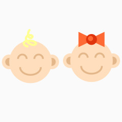 红色儿童婴儿头像男女