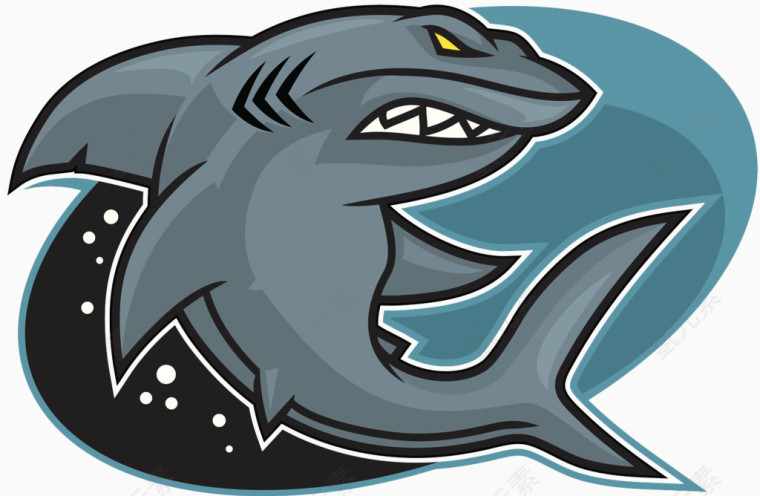 卡通邪恶大白鲨