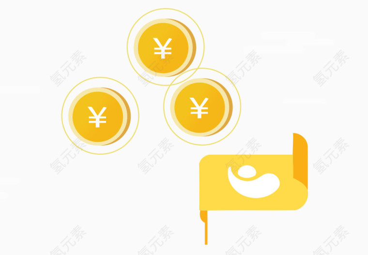 金黄色钱币元宝装饰