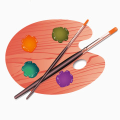 矢量木质油画调色板