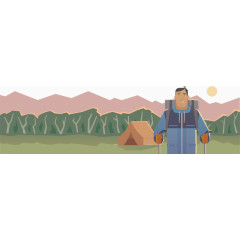 矢量扁平化旅游主题元素