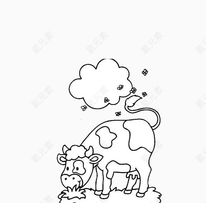 简笔画奶牛