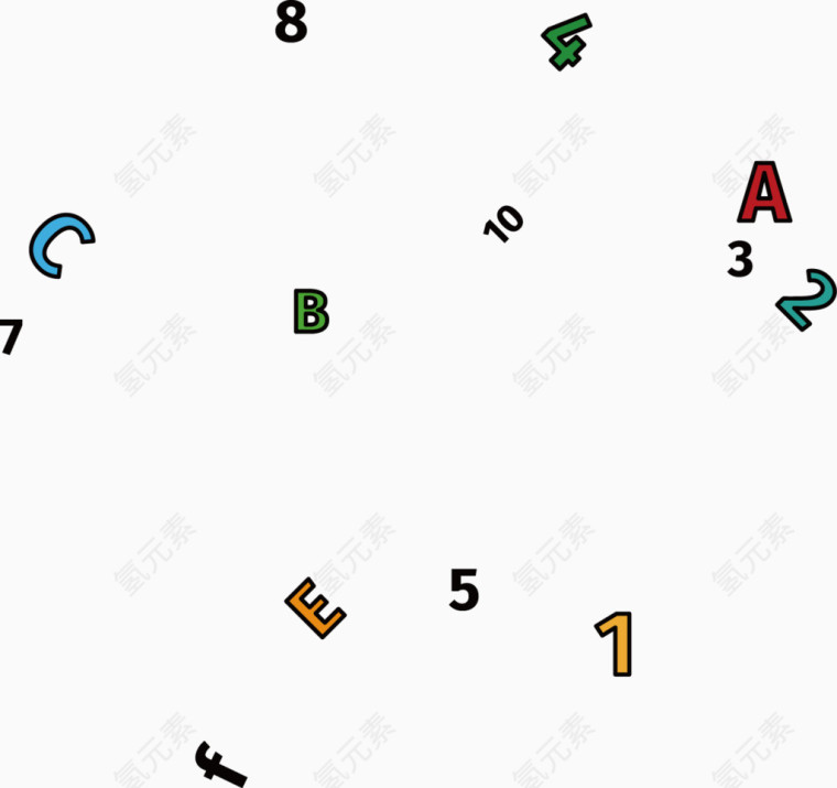 矢量创意设计字母数字图