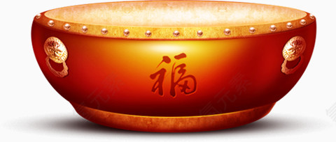 红色立体喜庆福字大鼓
