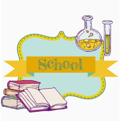 开学季书本化学药瓶