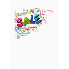 潮流彩色花纹SALE矢量字体装饰