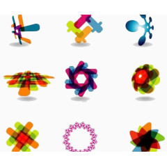 彩色质感的花纹设计元素