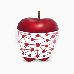 矢量图 苹果 线条  点线连接