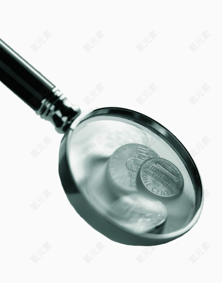 放大镜下的钱币